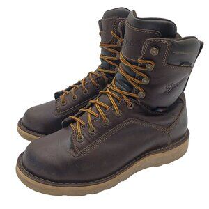 Danner Quarry USA Boots Mens Size 9 Brown Gore-Tex 8" Work EH Leather Waterproof